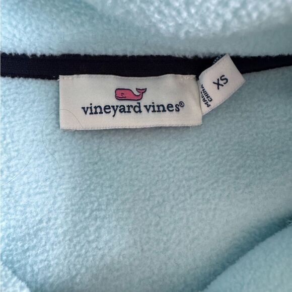 Vineyard Vines Women’s Fleece Pullover XS Teal Blue Snap Front - Picture 6 of 7